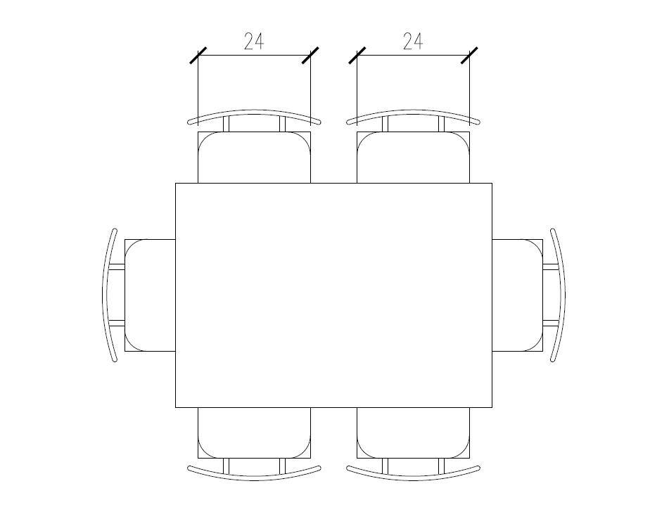 24 inches is the ideal amount of room for each seating at the dining room table. 24 inches is the ideal amount of room for each seating at the dining room table.
